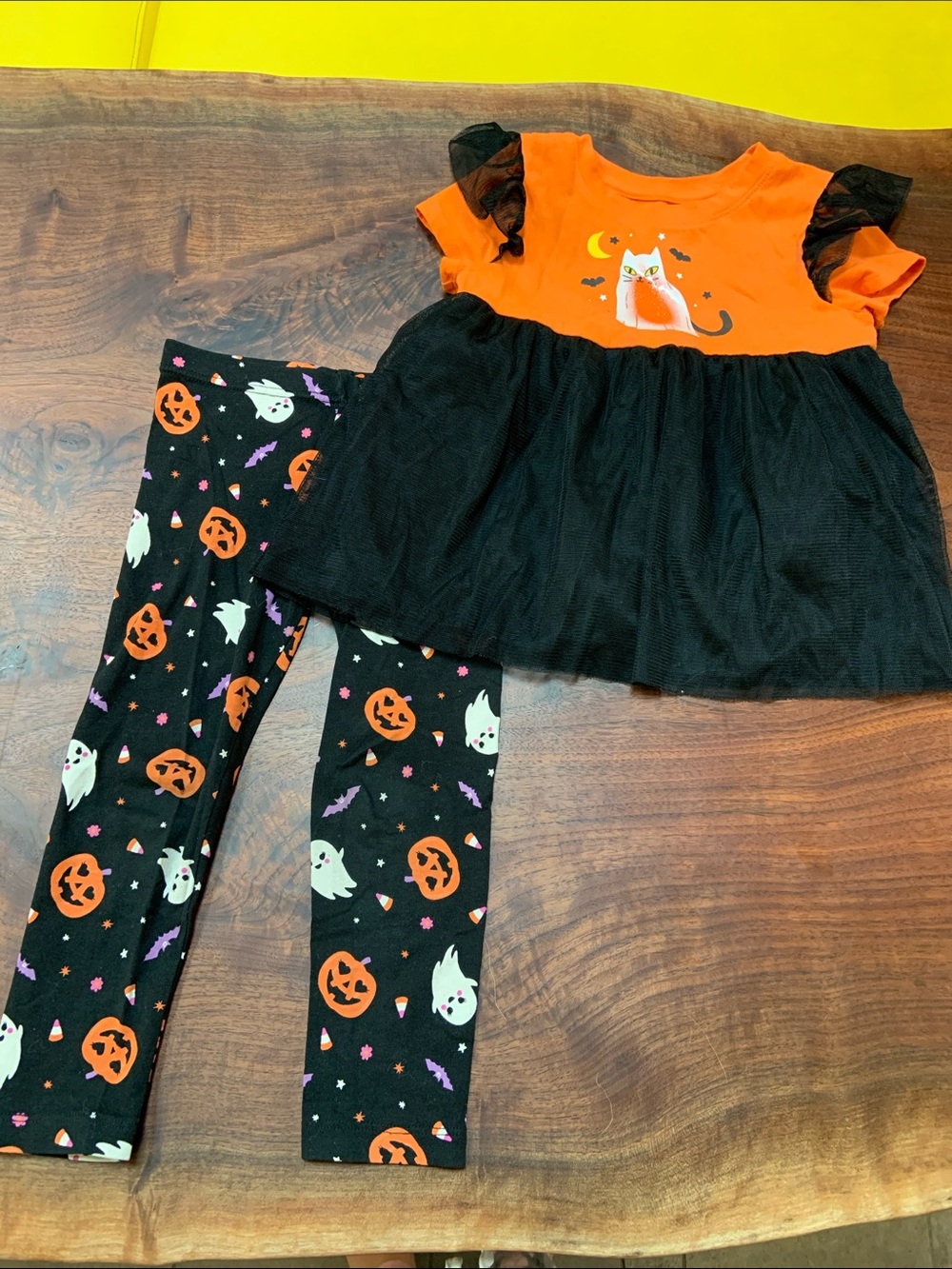 Girls 3T Halloween Leggings & Tunic Dress Set - VGUC